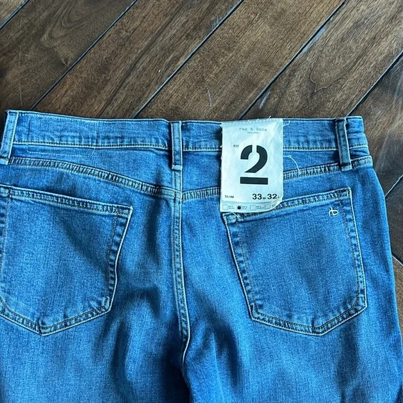 Rag & bone Malibu with holes fit 2 authentic stretch size 33W 32L jeans